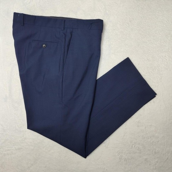 Ted Baker Other - Ted Baker Pants Mens 37x30 Blue Wool Dress Flat Front Suit Trousers TB30335